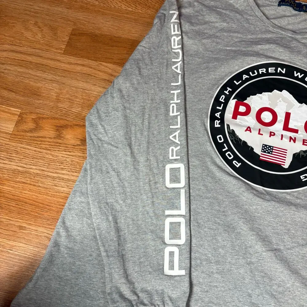 Polo Ralph Lauren‎ Mens Alpine Ski Long Sleeve Shirt Size XL Grey Preowned